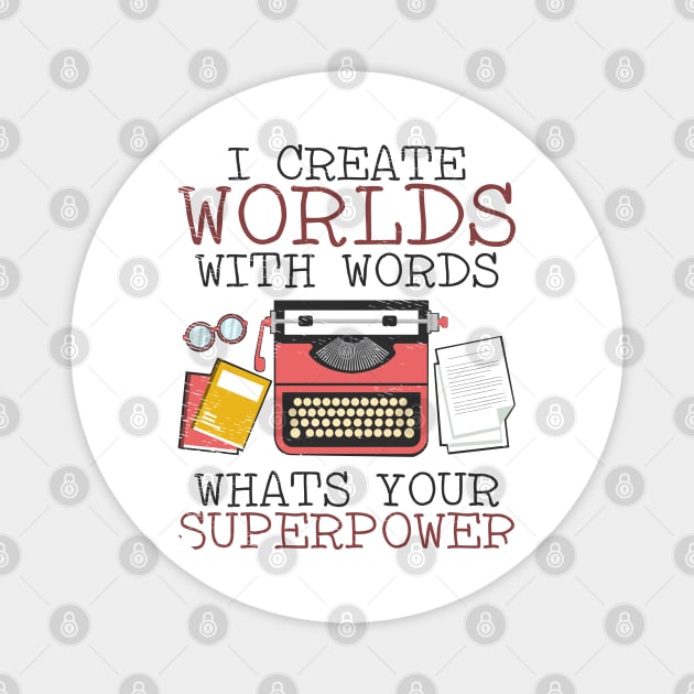 Writer Novel Author Book Writing Literature Magnet by Tom´s TeeStore